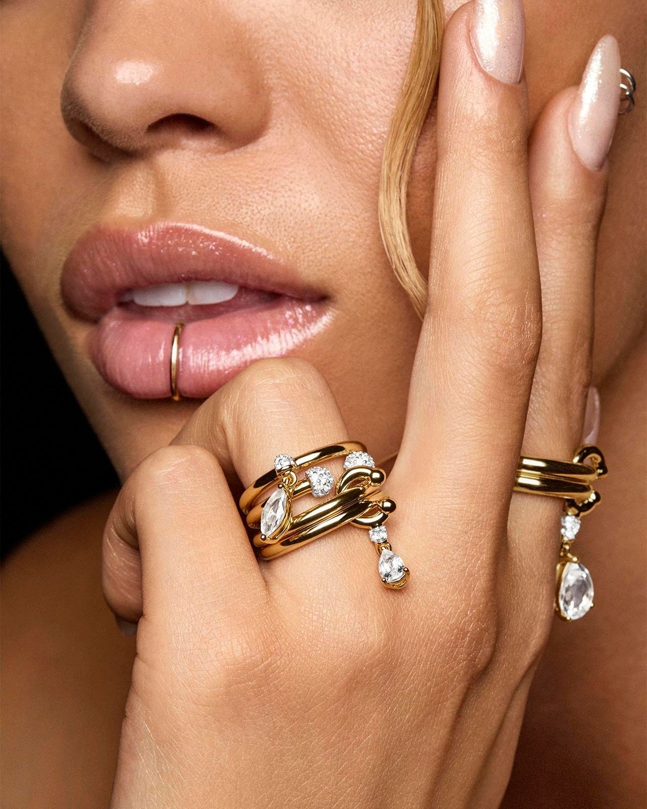 Mini Pierced Drop Ring