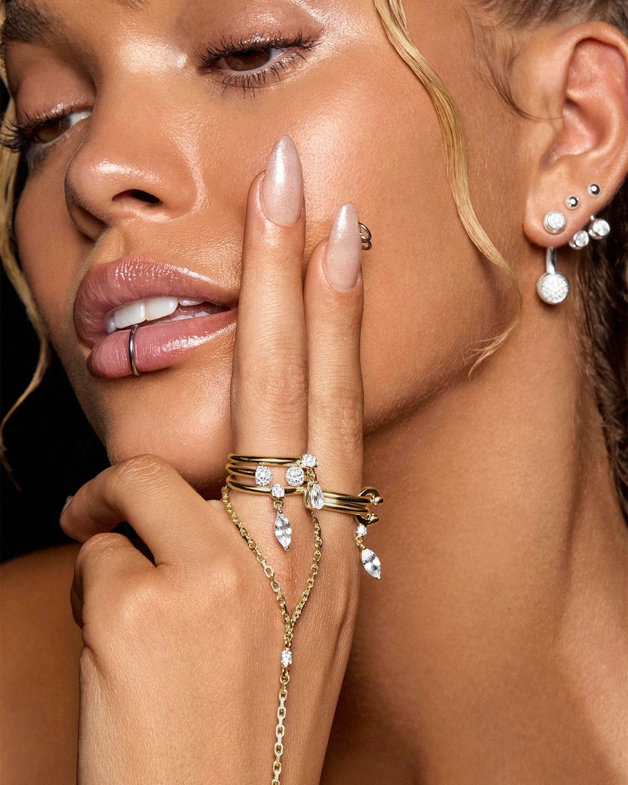 Mini Pierced Drop Ring
