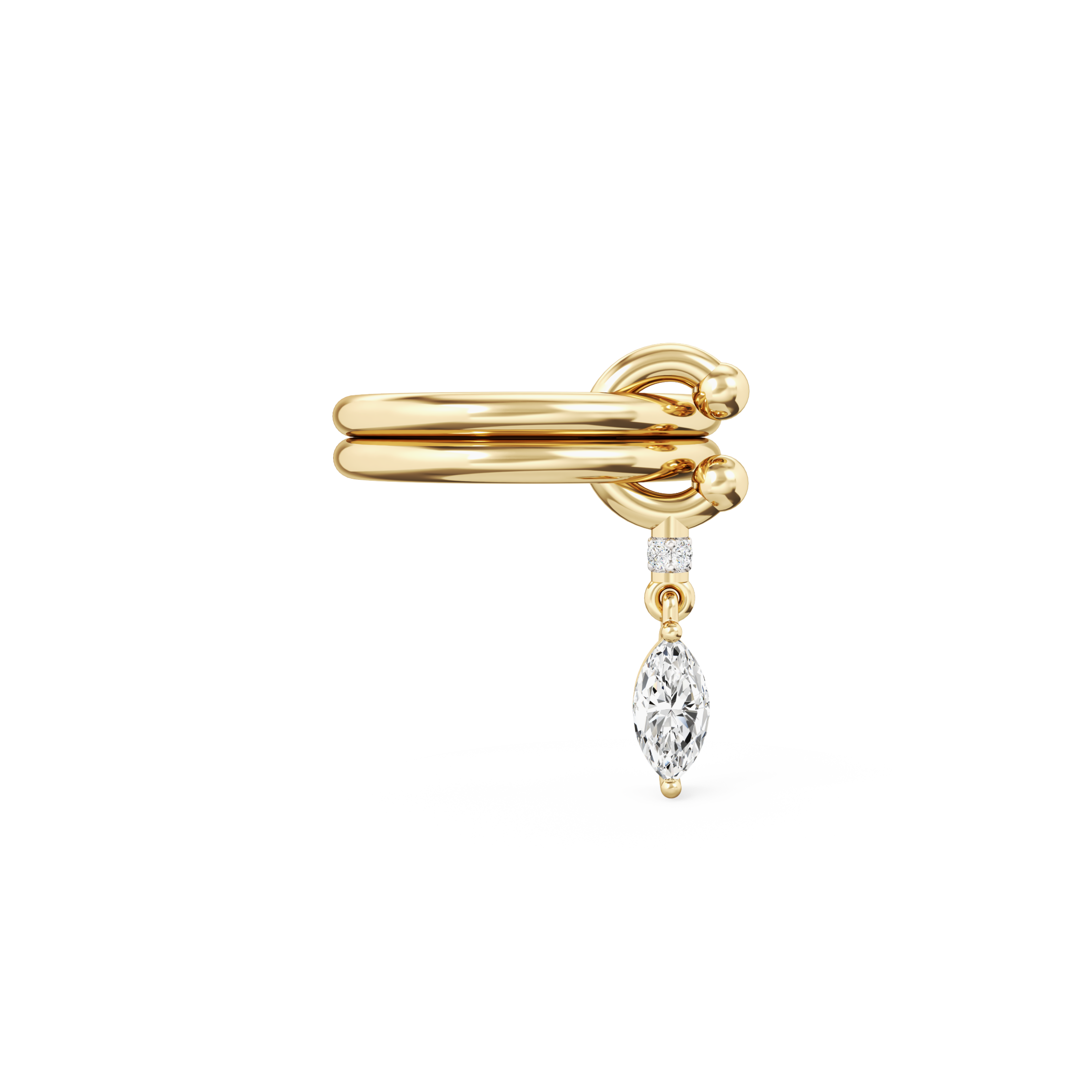 Mini Pierced Drop Ring